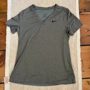 Nike Dri-FIT V-Neck T-Shirt Gray Size L